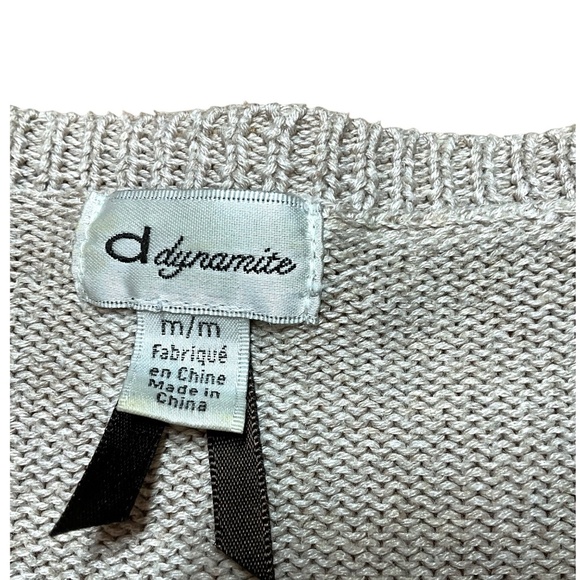 DYNAMITE Cotton Blend Long Sleeve Scoop Neck Graphic Print Sweater US Sz M - Picture 5 of 9